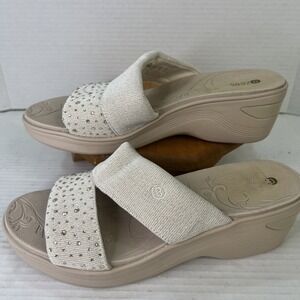 Bzees Dynasty-Bright Washable Slide Wedge Sandals women sz 9‎